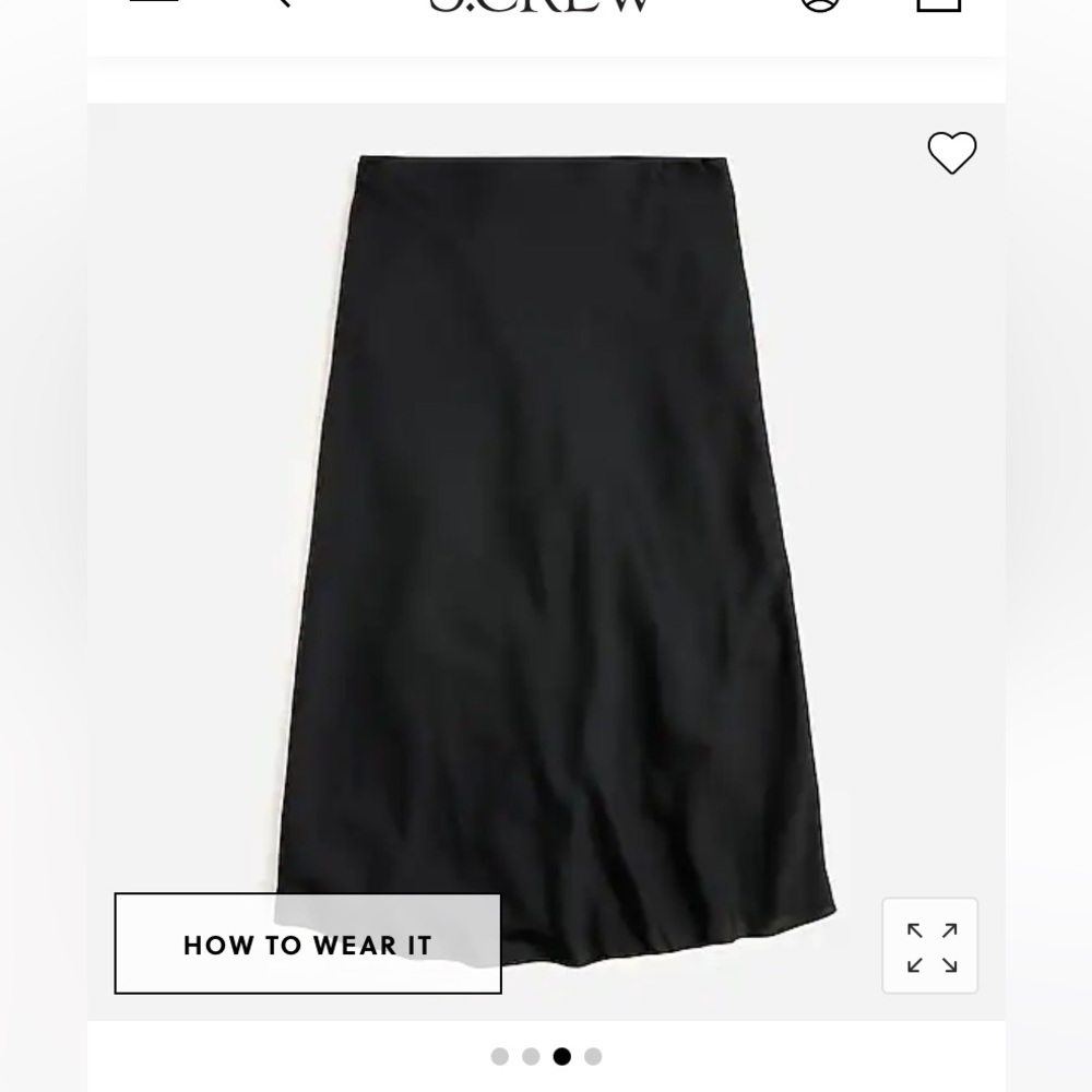 J Crew Gwyneth Pull On Slip Skirt Black XL elastic waist